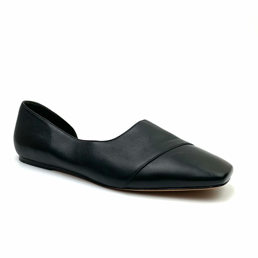 VINCE Cyder Flat In Black Leather sz 7.5